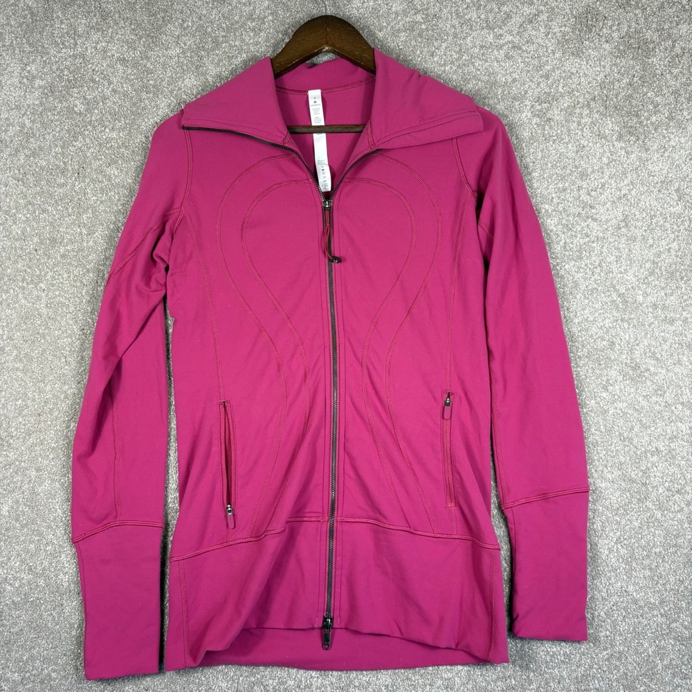 Lululemon Define Jacket Hot Pink Luon Full Zip Yoga Workout Top Size 6